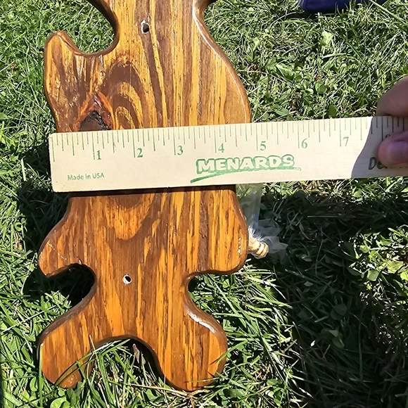 CHILD'S WOODEN MOOSE HEAD CLOTHES COAT HAT RACK 12" LONG, WALL MOUNTED - Picture 13 of 13